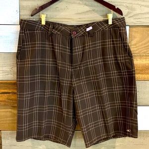 Men’s O’Neill Brown Plaid Shorts (Size 38)